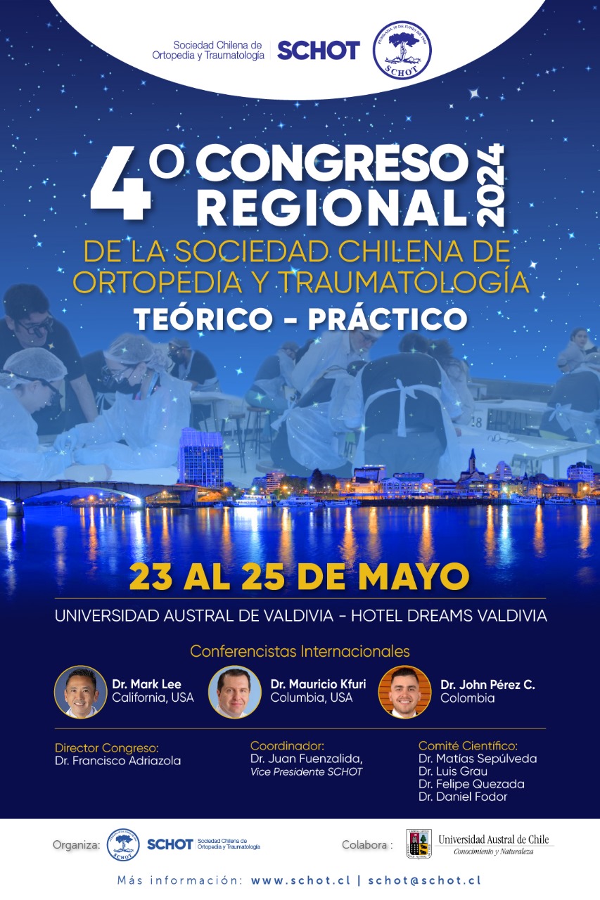 Del 23 al 25 de mayo se realizará el 4to Congreso Regional de la Sociedad Chilena de Traumatología